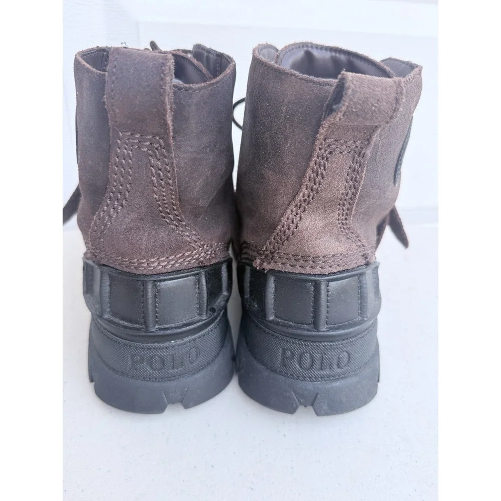 Polo Ralph Lauren Oslo High Boys' Boots - Brown Leather Size 7US /Women's 8.5/9